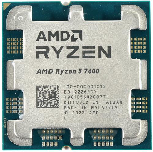 Процессор AMD Ryzen 5 7600 (100-000001015) [AM5, ядер - 6, 3.8 ГГц, TDP 65 Вт, OEM]